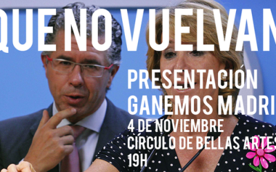 Ganemos Madrid se presenta el 4 de Noviembre en el Círculo de Bellas Artes