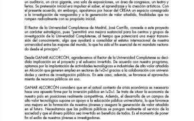 Acuerdo con la Universidad Complutense para dar una solución al CREAA