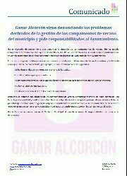 Ganar Alcorcón sigue denunciando los problemas  derivados de la gestión de las Colonias Urbanas del   municipio y pide responsabilidades al Ayuntamiento.