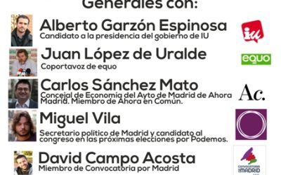 Miércoles 2 de Septiembre: Debate sobre las elecciones generales con la presencia de Alberto Garzón