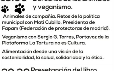 Lunes 31 de Agosto: Charla-debate sobre derechos de los animales y veganismo