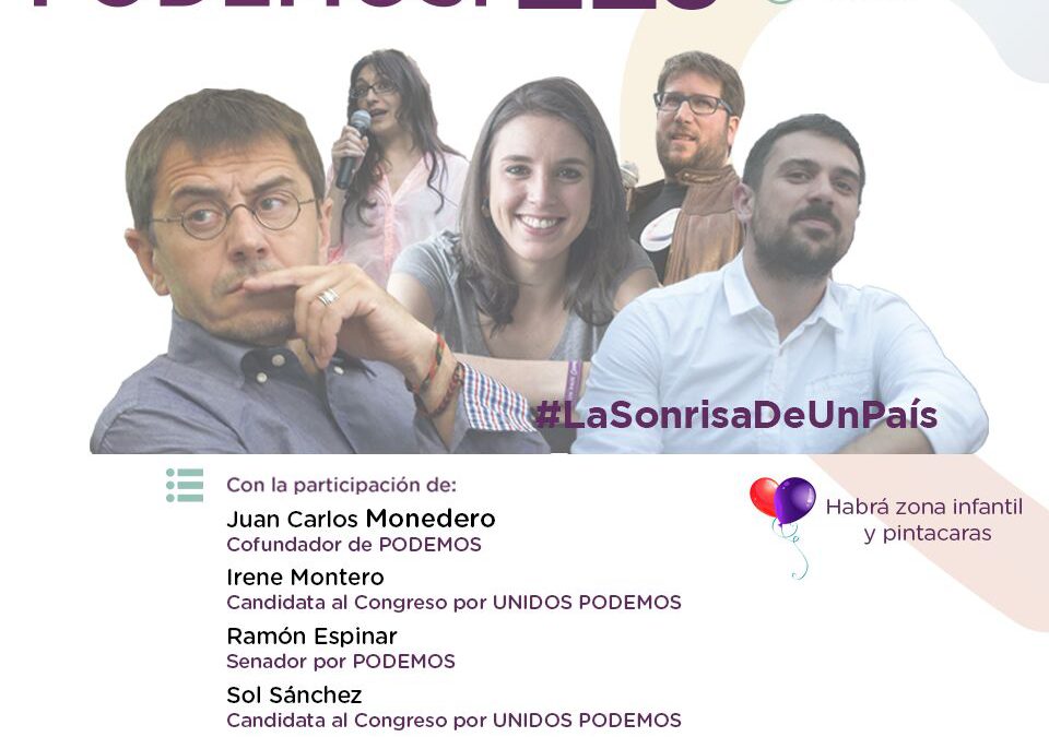 Miércoles 22 de junio. 19h: Acto de campaña de la coalición Unid@s Podemos
