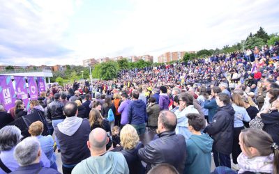 El acto electoral de Jesús Santos llena al completo el Parque de La Rivota en Alcorcón