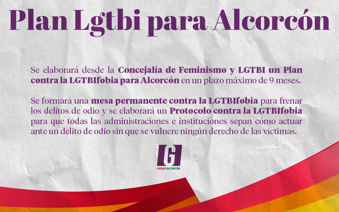 Aprobada la moción de Ganar Alcorcón que se impulse un Plan LGTBI en el municipio