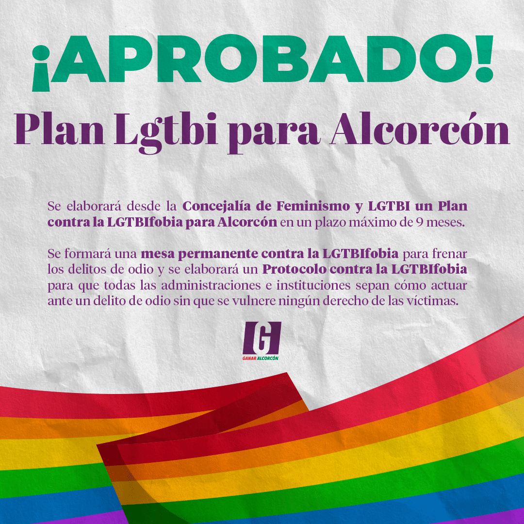 Ganar Alcorcón quiere que se apruebe un Plan LGTBI