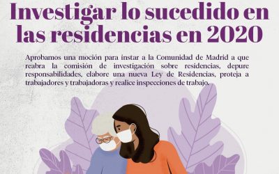 Se aprueba la moción de Ganar Alcorcón sobre lo ocurrido en las residencias de mayores durante la pandemia