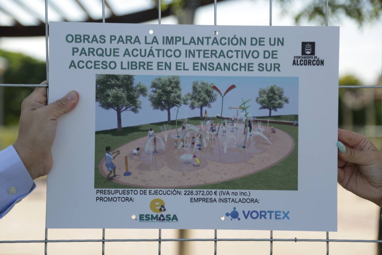 El plan de Ganar Alcorcón para conseguir un Hogar Climático empieza con la construcción de 3 parques de agua en los barrios