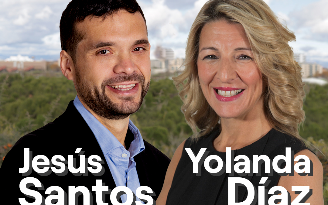 Yolanda Díaz y Jesús Santos: 12H en C/Mayor con C/Cañada